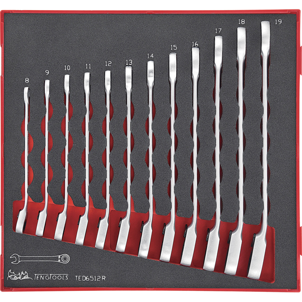 12 Piece Ratcheting Combination Spanner Set (EVA)